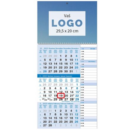Poslovni planer kalendar s tiskom - PLAVI